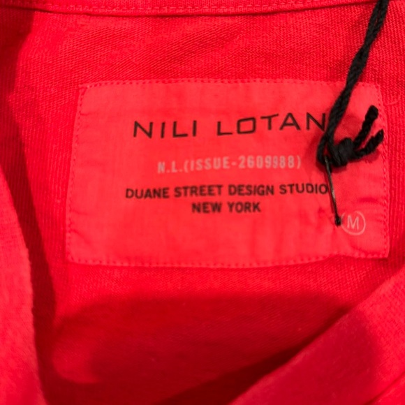 NWT Nili Lotan Red Cotton Brady Tee - Picture 2 of 4